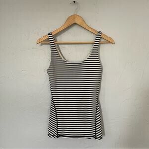 Lululemon Black and White Striped Athletic Tank Top size Small